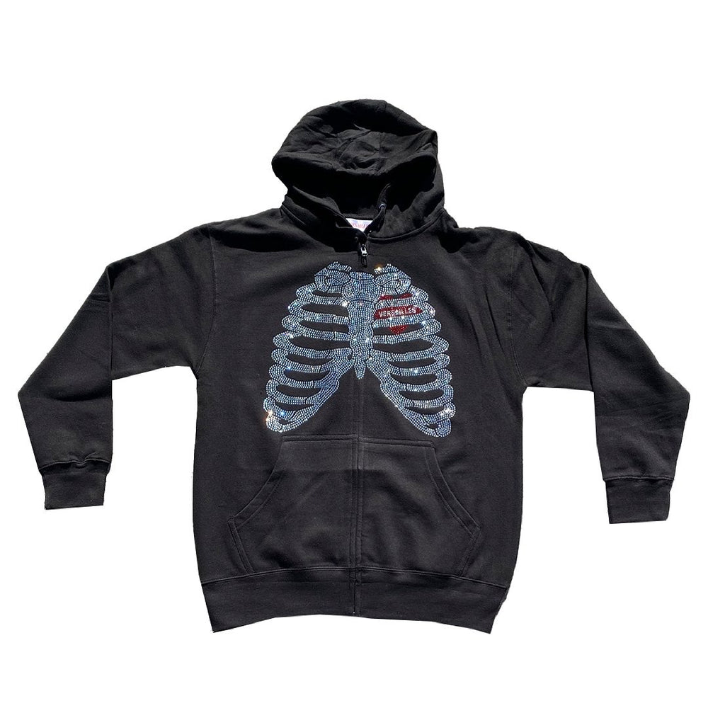 Versailles Original Rib Cage Rhinestone Zip-Up