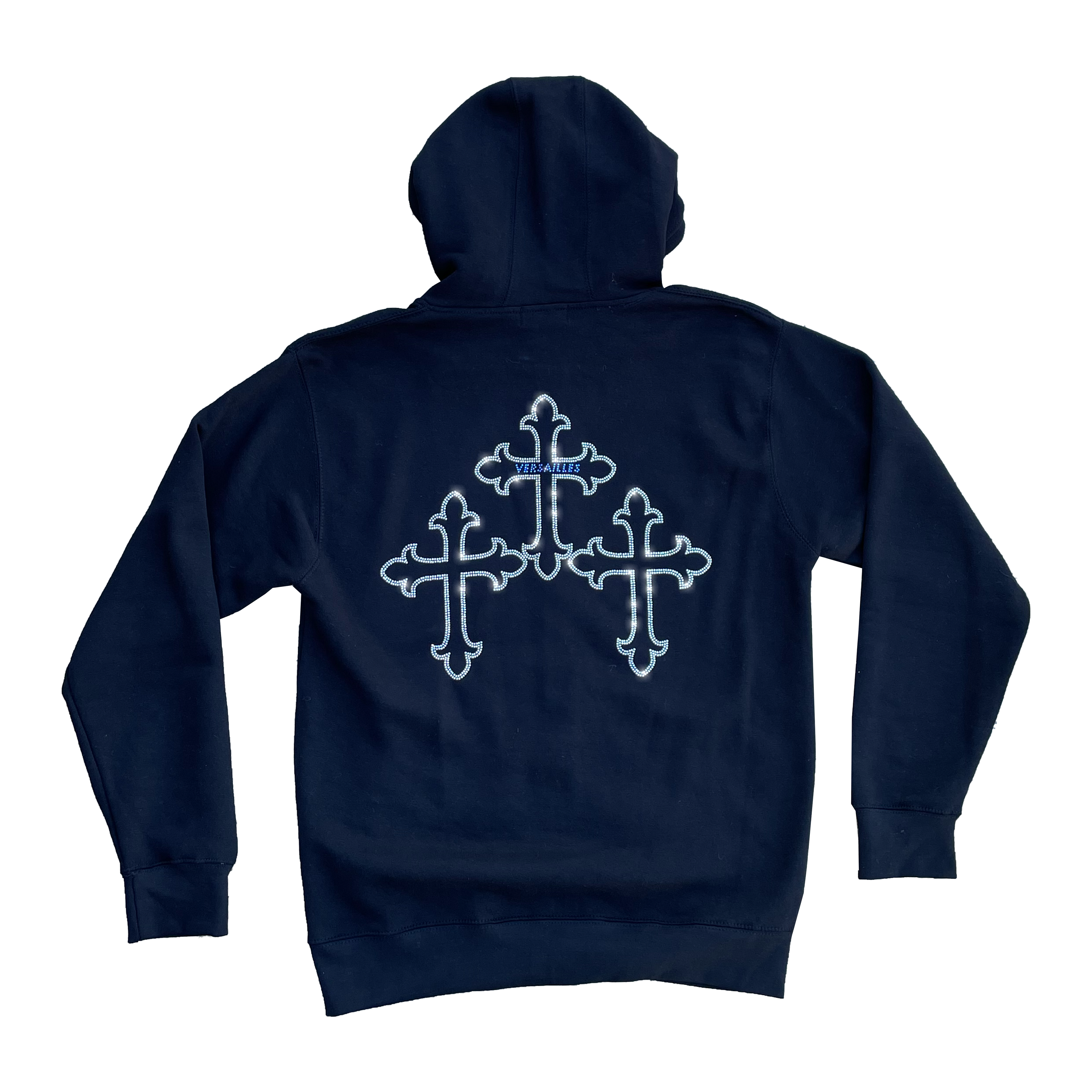 Versailles Original Cross Rhinestone Black Zip-Up V1