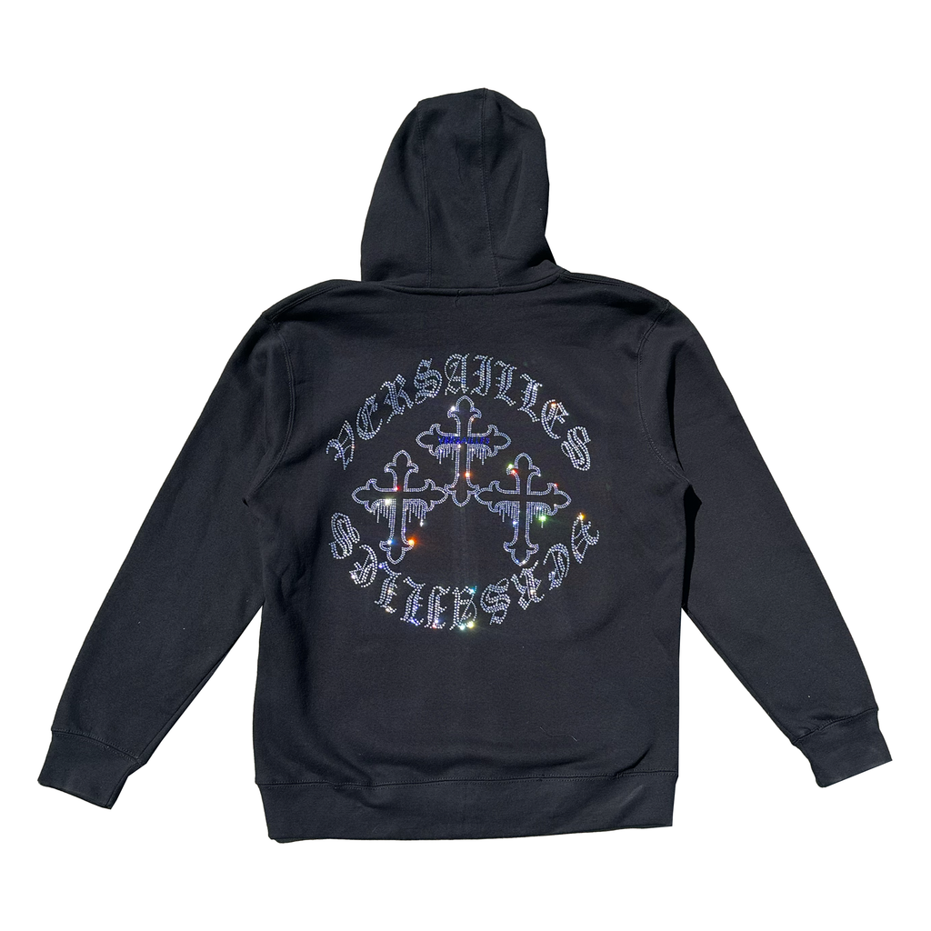 Versailles Motion Cross Rhinestone Zip-Up