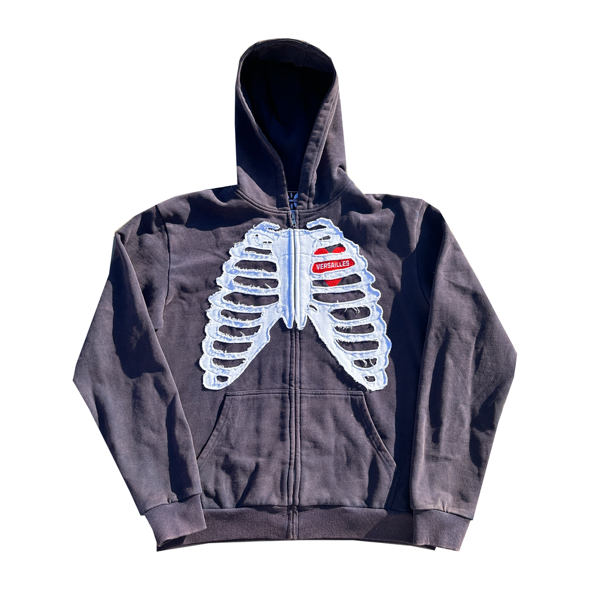 Versailles Stoned Skelly Navy Blue Zip-Up