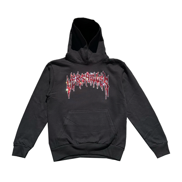 Versailles Flooded Red Rhinestone Urban Hoodie