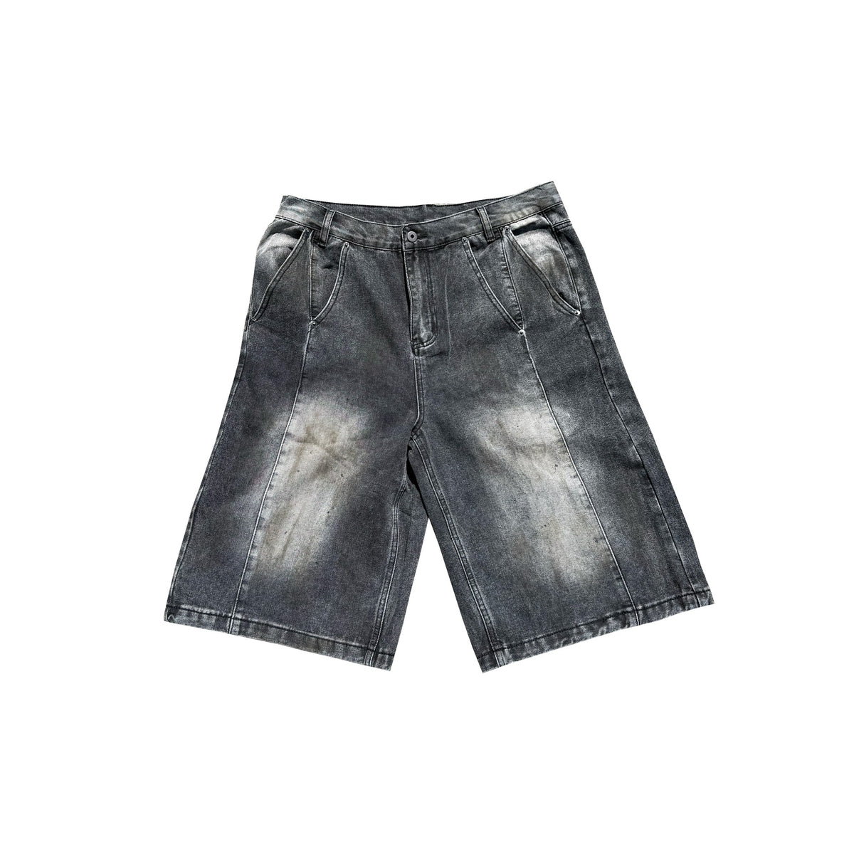 Versailles Washed Denim Jorts - Black