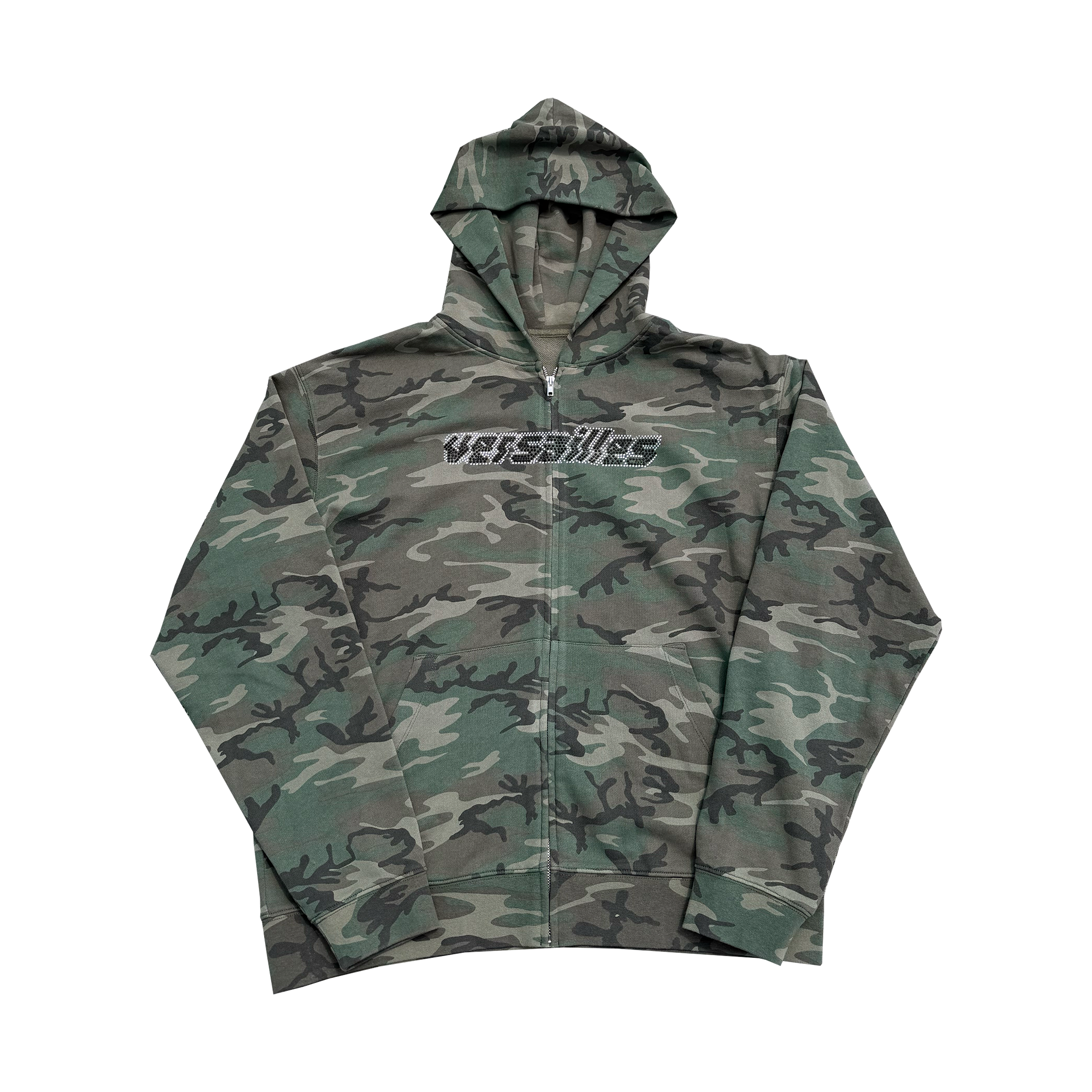 Versailles Miami Camo Rhinestone Cross Zip-Up